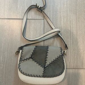 Coco & Carmen Gray and Cream Patchwork Crossbody